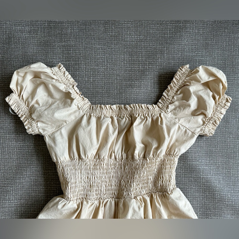 Princess Polly size 0 Daniela Smocked Mini Dress in Tan - Picture 4 of 12